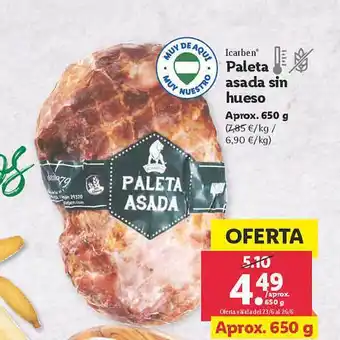 Lidl Icarben Paleta Asada Sin Hueso oferta