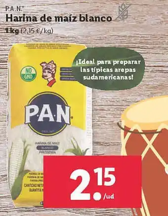 Lidl P.a.n. Harina De Maiz Blanco oferta