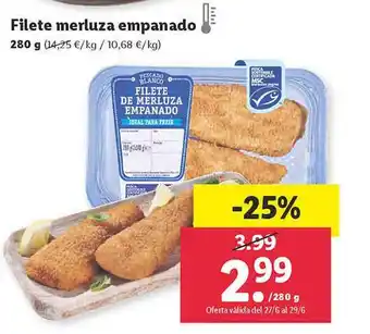 Lidl Filete Merluza Empanado oferta
