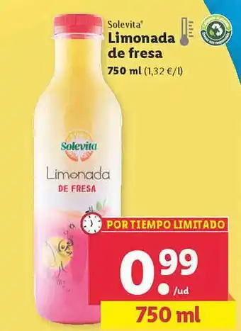 Lidl Solevita Limonada De Fresa oferta