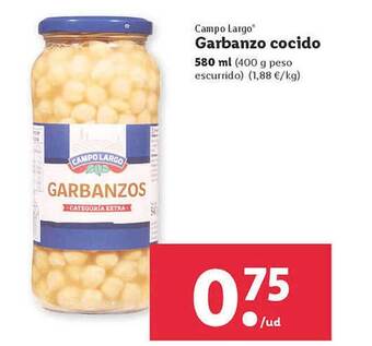 Lidl Campo Largo Garbanzo Cocido oferta