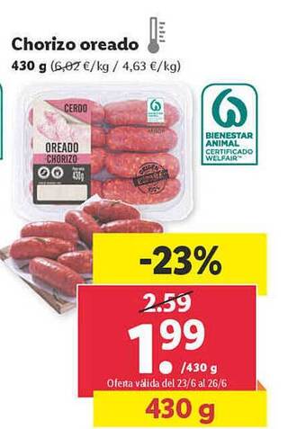 Lidl Chorizo Oreado oferta
