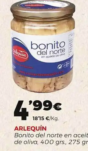 Supermercados Lupa Arlequín Bonito Del Norte En Aceite De Oliva oferta