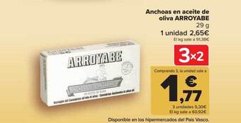 Carrefour Anchoas En Aceite De Oliva Arroyabe oferta