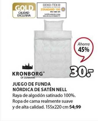 JYSK Kronborg Juego De Funda Nórdica De Satén Nell oferta