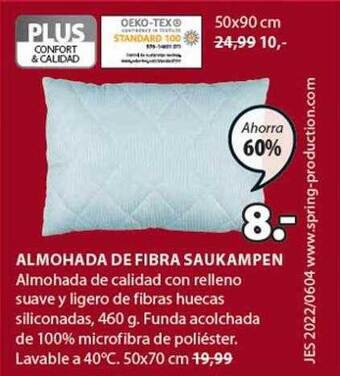 JYSK Almohada De Fibra Saukampen oferta