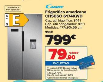 Carrefour Frigorífico Americano Chsbso 6174xwd Candy oferta