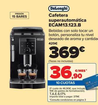 Carrefour Delonghi Cafetera Superautomática Ecam13.123-b oferta
