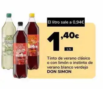 Supeco Tinto De Verano Clásico O Con Limón O Instinto De Verano Blanco Verdejo Don Simon oferta