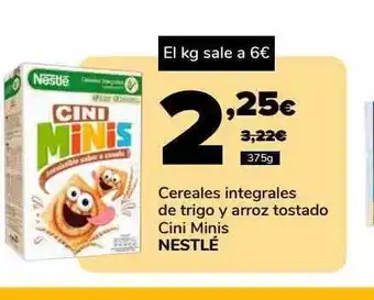Supeco Cereales Integrales De Trigo Y Arroz Tostado Cini Mini Nestlé oferta