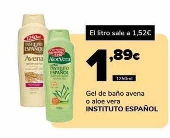 Supeco Gel De Baño Avena O Aloe Vera Instituto Español oferta