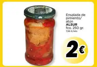 Supermercados Piedra Ensalada De Pimiento-Atún Alsur 250gr oferta