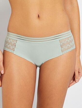 Culotte de microfibra y encaje