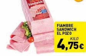 Hiperber Fiambre Sandwich El Pozo oferta