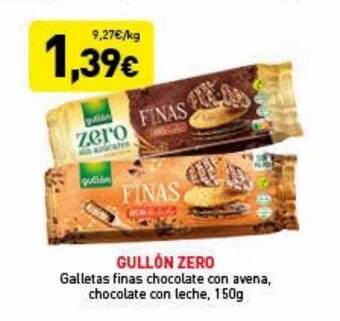 Hiperber Gullón Zero Galletas Finas Chocolate Con Avena Chocolate Con Leche oferta