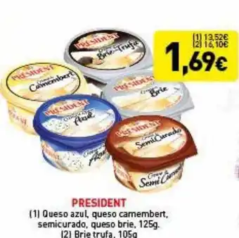 Hiperber President Queso Azul Queso Camembert Semicurado Queso Brie Brie Trufa oferta