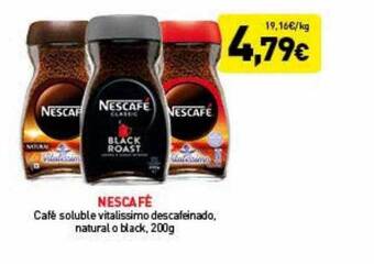 Hiperber Nescafé Café Soluble Vitalissimo Descafeinado Natural O Black oferta