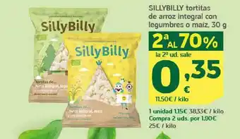 HiperDino Sillybilly Gtortitas De Arroz Integral Con Legumbres O Maiz oferta