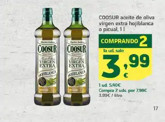 HiperDino Coosur Aceite De Oliva Virgen Extra Hojiblanca O Picual oferta