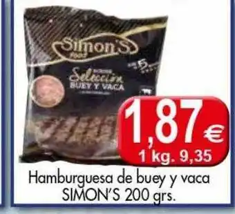 Congelados Copos Hamburguesa De Buey Y Vaca Simon' oferta