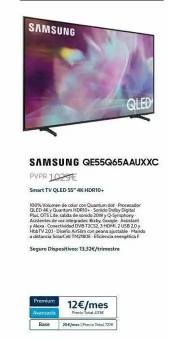 Movistar Samsung Smart Tv Qled 55 oferta