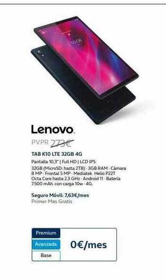 Movistar Lenovo Tab K10 Lte 32gb 4g oferta