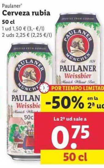 Lidl Paulaner Cerveza Rubia oferta