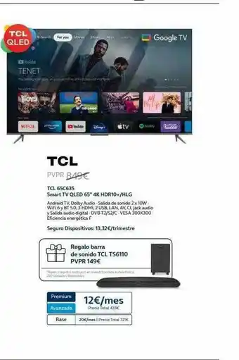 Movistar Tcl 65c63s Smart Tv Qled 65 oferta