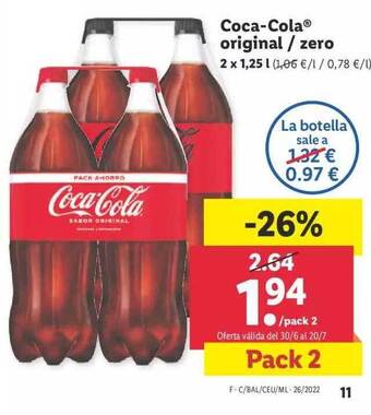 Lidl Coca-cola Original Zero oferta