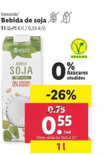 Lidl Vemondo Bebida De Soja oferta
