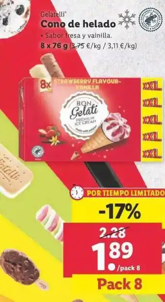 Lidl Gelatelli Cono De Helado oferta