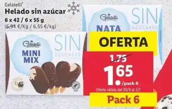 Lidl Gelatelli Helado Sin Azucar oferta