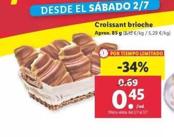 Lidl Croissant Brioche oferta