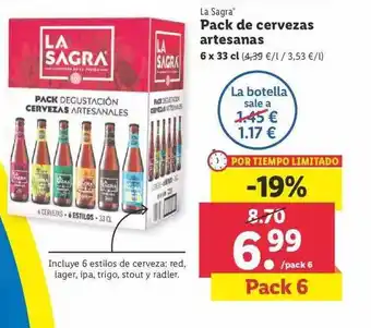 Lidl La Sagra Pack De Cervezas Artesanas oferta