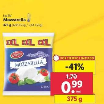 Lidl Lovilio Mozzarella oferta