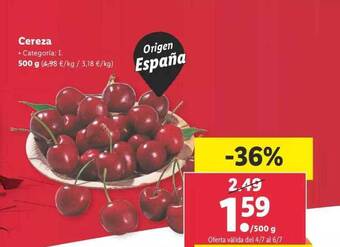Lidl Cereza oferta