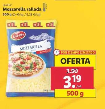 Lidl Lovilio Mozzarella Rallada oferta