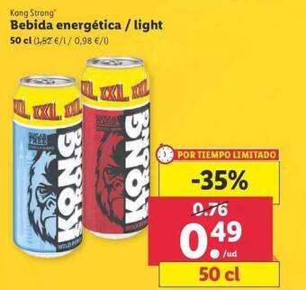 Lidl Kong Strong Bebida Energética Light oferta
