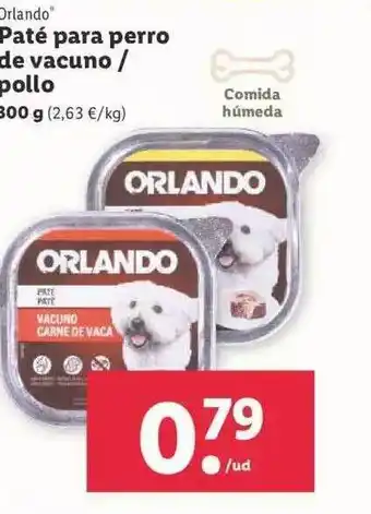Lidl Orlando Paté Para Perro De Vacuno Pollo oferta