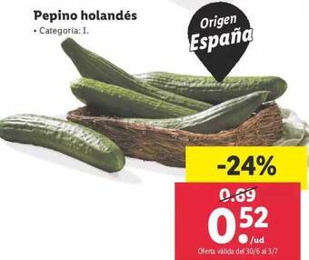 Lidl Pepino Holandés oferta
