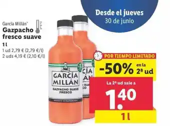 Lidl Garcia Millán Gazpacho Fresco Suave oferta