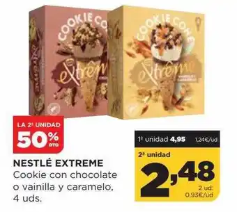 Alimerka La 2a Unidad 50% Dto Nestlé Extreme Cookie Con Chocolate O Vainilla Y Caramelo oferta