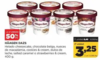 Alimerka La 2a Unidad 50% Dto Häagen Dazs Helado Cheesecake Chocolate Belga Nueces De Macadamia Cookies & Cream Dulce De Leche Salted oferta