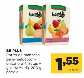 Alimerka Be Plus Potito De Manzana - Pera-melocotón-plágano O 4 Frutas Y Galleta Maria oferta