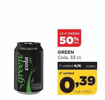 Alimerka La 2a Unidad 50% Dto Green Cola oferta