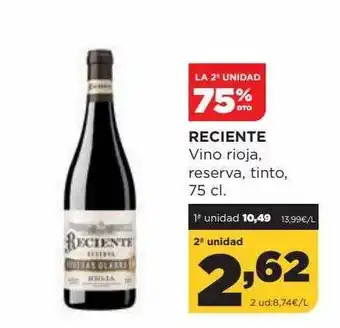 Alimerka La 2a Unidad 75% Dto Reciente Vino Rioja Reserva Tinto oferta