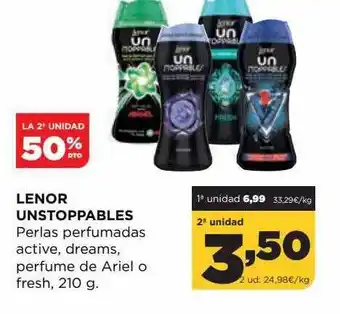 Alimerka La 2a Unidad 50% Dto Lenor Unstoppables Perlas Perfumadas Active Dreams Perfume De Ariel O Fresh oferta
