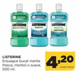 Alimerka Listerine Enjuague Bucal Menta Fresca Mentol O Suave oferta