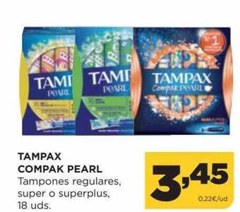 Alimerka Tampax Compak Pearl Tampones Regulares Super O Superplus oferta