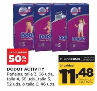 Alimerka La 2a Unidad 50% Dto Dodot Activity Pañales oferta